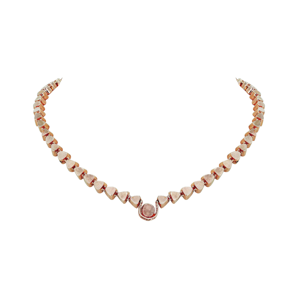 Sleek Open Polki Diamond Necklace with Central Statement Look